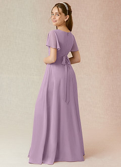 Azazie Induh Junior Wisteria A-Line Ruched Chiffon Dress image2
