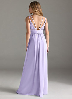 Azazie Maren Allure Junior Lilac A-Line Lace Chiffon Dress image5