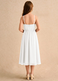 Azazie Twilight Dance Girls Formal Flower Girl Dresses Ivory A-Line Pleated Chiffon Dress image2