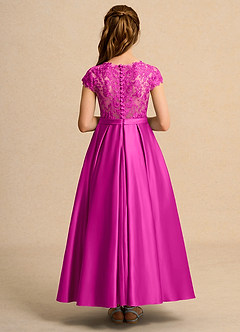 Azazie Bunny Girl vestidos de niña de las flores Vestido de Fucsia de Encaje de Princesa image2