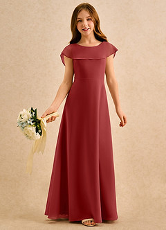 Azazie Kittie Girls Formal Flower Girl Klänningar Klä A-Line i Chiffong image1
