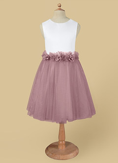Azazie Loulou Flower Girl Dresses A-Line Sleeveless Tulle Knee-Length Dress image5
