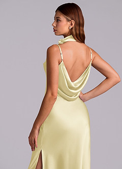Azazie Yazmine Schlussverkauf Meerjungfrau-Linie Plissee Stretch-Satin Kleid Dusty Sage image2