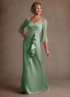 Azazie Nampa Abiti per la Madre della Sposa Abito Tubino in Maglia Plissettato Matcha image2