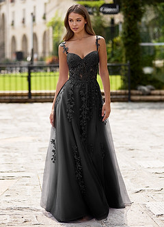 Dreamscape Black A-line Prom Dress image3