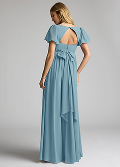 Azazie Madisynn Maternity Bridesmaid Dresses Bow Chiffon Floor-Length Dress image2