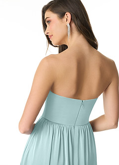 Azazie Morana Robes de demoiselle d'honneur Robe Trapèze Convertible en Satin extensible Épaule décolletée Verre De Mer image8