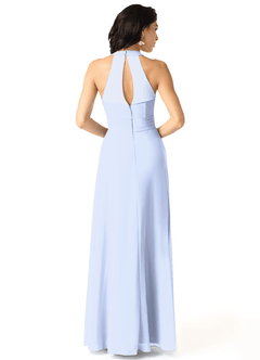 Azazie Danica Probar vestidos en casa Vestido de Tormenta de Gasa de Corte en A con Plisado image2