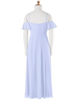 Azazie Juna Junior Robe Trapèze en Mousseline de soie Épaule décolletée Lavande image7