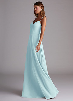 Azazie Marley Bridesmaid Dresses Sea Glass A-Line Off the Shoulder Chiffon Convertible Dress image6