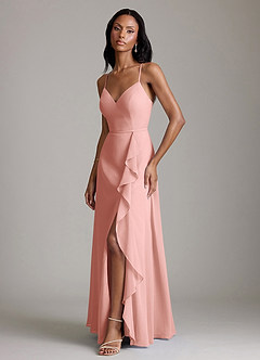 Azazie Naeem Bridesmaid Dresses Rosette A-Line V-Neck Ruffle Chiffon Dress image5