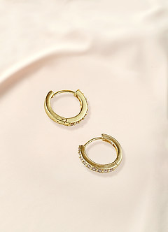front Pendientes en forma de panal con diamante pequeño incrustado