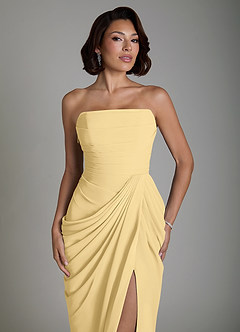 Azazie Nyra Bridesmaid Dresses Butter Sheath Corset Chiffon Dress image5