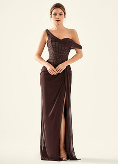 Seraphinalyn Truffle Satin Faced Chiffon Satin Faced Chiffon Prom Dress image5