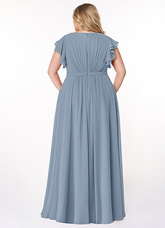 Azazie Daphne Modest Bridesmaid Dresses A-Line Ruffled Chiffon Floor-Length Dress image7