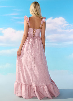 Barbie™ ❤ AZAZIE 4005 Lace-up Flutter Spaghetti Strap Jacquard Dress image2