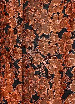 front Samuel Burnt Orange Floral Jacquard Peak Lapel Tuxedo Jacket