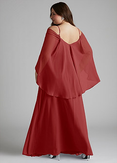 Azazie Cienna Jurken voor bruidsmeisjes Jurk van Chiffon met A-Lijn Off the Shoulder Roest image8