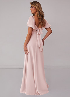 Barbie ♥ Azazie Bridesmaid Dresses Blushing Pink A-Line Pleated Chiffon Dress image2