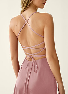 Annabella Rose Hell Pink Satin-Abendkleid mit Schnürung am Rücken image6
