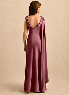 Azazie Sanah Girls Formal Flower Girl Klänningar Klänning A-Line i Stretch Satin Plisserad image2