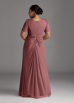 Azazie Bessie Mother of the Bride Dresses Desert Rose A-Line Pleated Mesh Dress image8