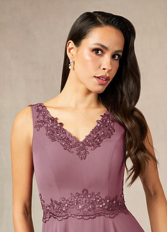 Azazie Devana Mother of the Bride Dresses Vintage Mauve A-Line Sequins Chiffon Dress image6