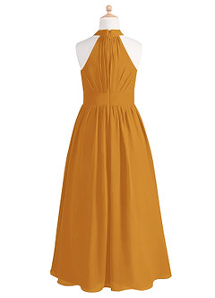 Azazie Iman Junior Butterscotch A-Line Pleated Chiffon Dress image7