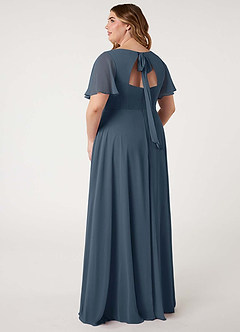 Azazie Kimber Bridesmaid Dresses Neptune A-Line Flounce Sleeve Chiffon Dress image12