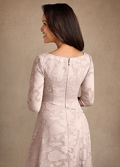 Azazie Durant Abiti per la Madre della Sposa Abito A-Line in Burnout Floreale Plissettato Rosa Rossore image5