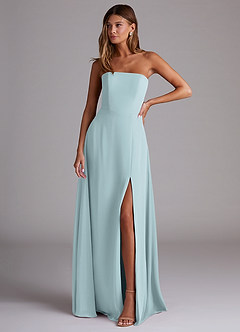 Azazie Wren Bridesmaid Dresses Mist A-Line Side Slit Chiffon Convertible Dress image1