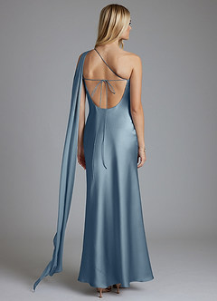 Azazie Loreen Loppumyynti Mrenneito Yksi olkapää Joustava satiini Lattian pituus Pukeutua image2