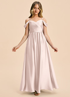 Azazie Rayne Junior A-Linie Herzausschnitt Stretch-Satin Kleid Zartrosa image5