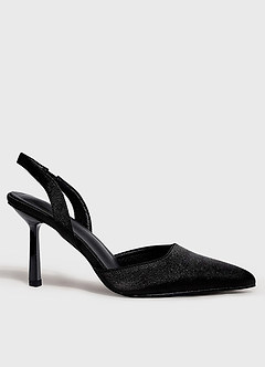 front Slingback-Pumps aus Satin