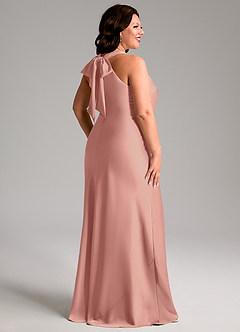 Azazie Doretta Bridesmaid Dresses Rosette Mermaid Pleated Stretch Satin Dress image7