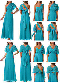Azazie Fifi Bridesmaid Dresses A-Line Convertible Chiffon Floor-Length Dress image10