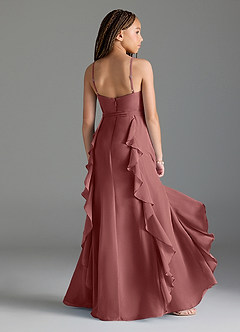 Azazie Peyton Junior Amethyst A-Line V-Neck Cascading Ruffles Chiffon Dress image2