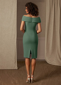 Azazie Monet Mother of the Bride Dresses Eucalyptus Sheath Pleated Stretch Crepe Dress image3
