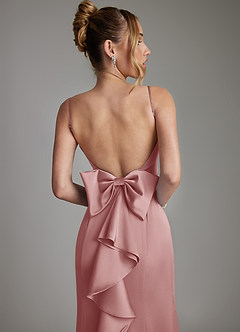 Azazie Zherra Bridesmaid Dresses Dusty Rose Mermaid Bow Stretch Satin Dress image7