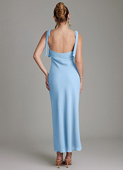 Azazie Luddie Brudtärnklänningar Klä av Sjöjungfru i Chiffong Rosett Puderblå image6