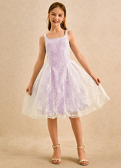 Azazie Cubbie Girls Formal Flower Girl Dresses Candy Pink A-Line Lace Dress image4