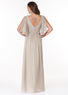 Azazie Temeka Bridesmaid Dresses Frost A-Line Ruched Chiffon Dress image2