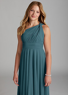 Azazie Charlize Junior Bermuda A-Line Mesh Dress image6
