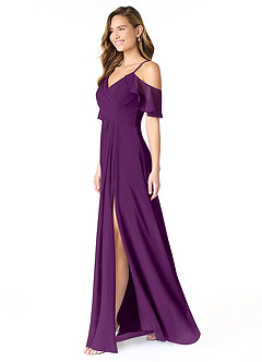 Azazie Dakota Bridesmaid Dresses A-Line V-Neck Pleated Chiffon Floor-Length Dress image2