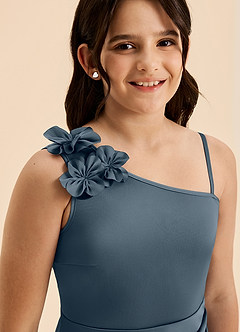 Azazie Remi Junior Twilight Sheath Side Slit Stretch Satin Dress image8