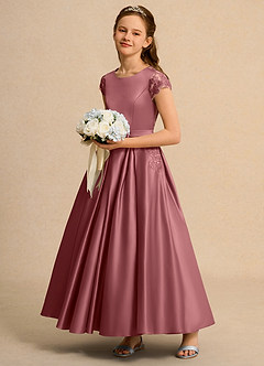 Azazie Bunny Junior Formal Blumenmädchenkleider Ballkleid Spitze Kleid Amethyst image6