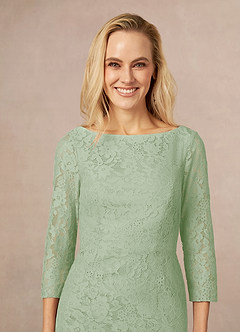 Azazie Madrid Final Sale Rust Sheath Lace Dress image4