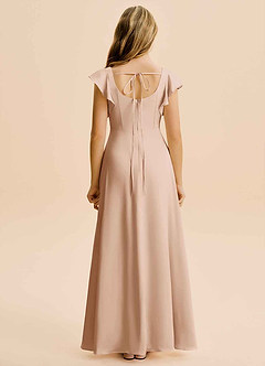 Azazie Bondi Junior English Rose A-Line Side Slit Stretch Satin Dress image2