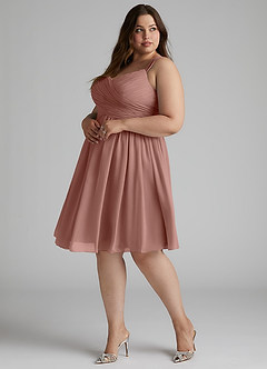 Azazie Angie Bridesmaid Dresses Cedar Rose A-Line Corset Chiffon Dress image13