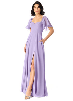Azazie Chloe Bridesmaid Dresses Lilac A-Line Sweetheart Neckline Chiffon Dress image5